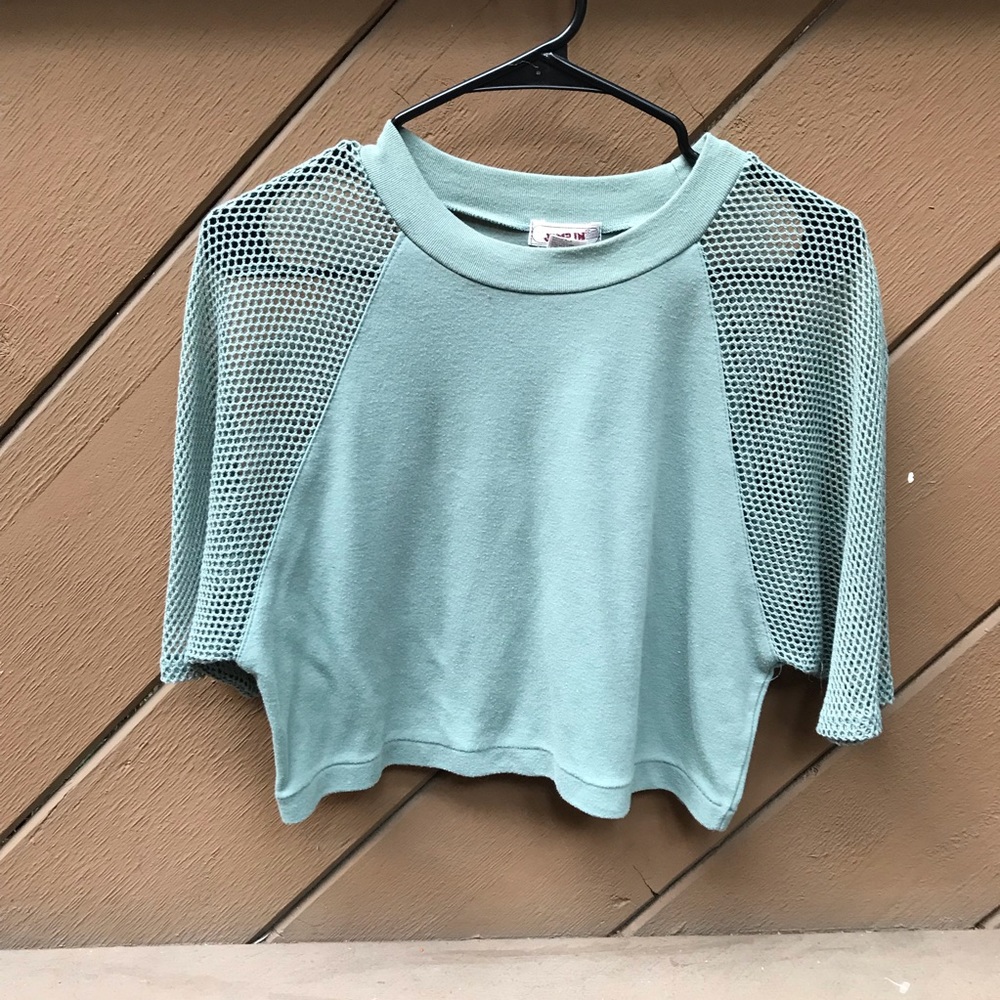 Vintage 80s Green Crop Top T-Shirt